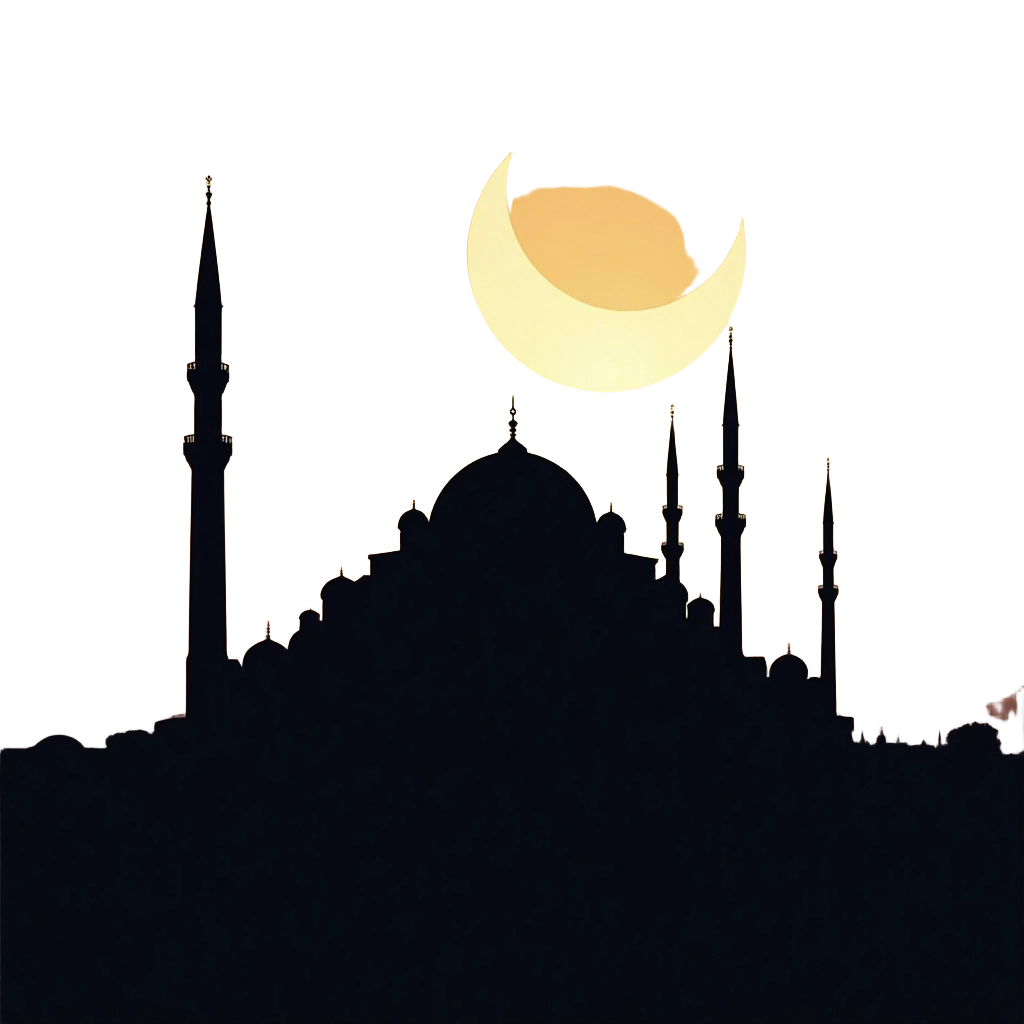 Moonlit Mosque Silhouette